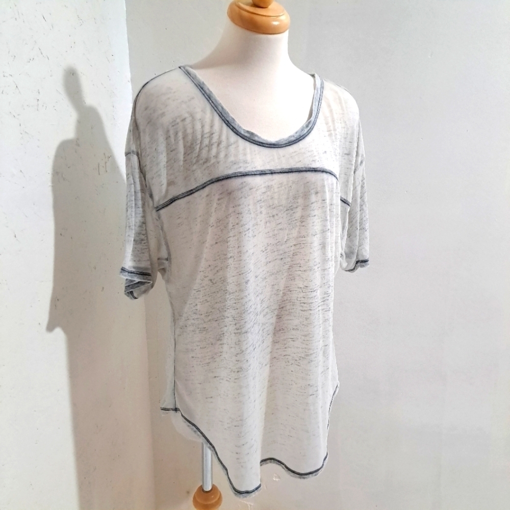 TNA | Off white sheer thin casual t shirt
